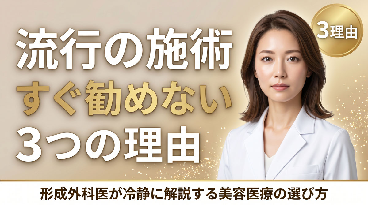 なぜ私は“流行の施術”を簡単に勧めないのか|形成外科医が考える「飛びつかない」3つの理由
