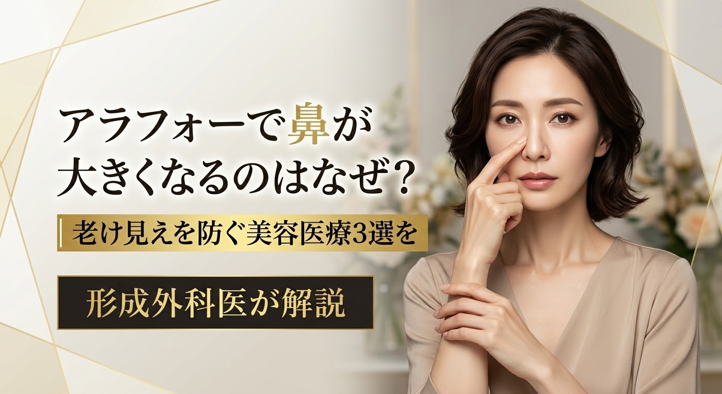 アラフォーで鼻が大きくなるのはなぜ?|老け見えを防ぐ美容医療3選を形成外科医が解説