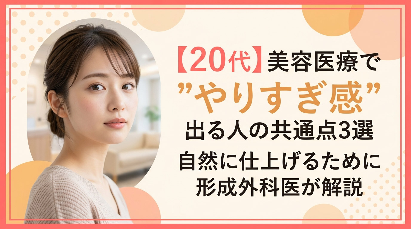 【20代】美容医療で”やりすぎ感”が出る人の共通点3選|自然に仕上げるために形成外科医が解説