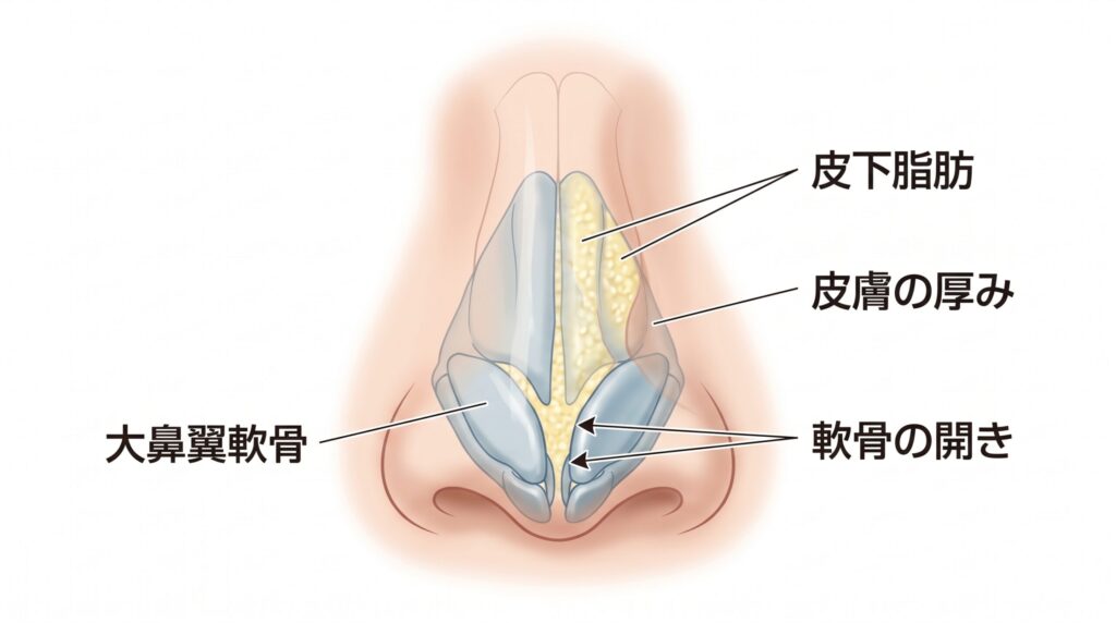 鼻尖部内部の図